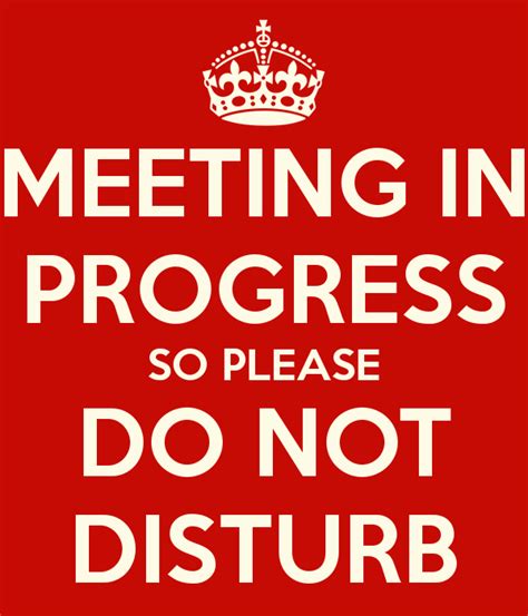 Meeting In Progress Door Sign Printable